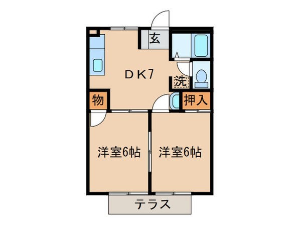 スカイハイツ木屋瀬の物件間取画像